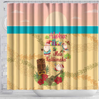 Aloha Hawaii Mele Kalikimaka Shower Curtain Beachy Funny Santa Hawaiian Lei - Polynesian Pride