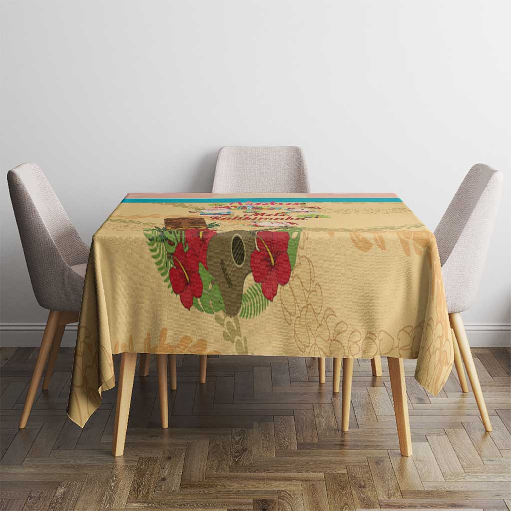 Aloha Hawaii Mele Kalikimaka Tablecloth Beachy Funny Santa Hawaiian Lei - Polynesian Pride