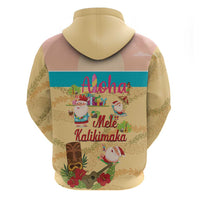 Aloha Hawaii Mele Kalikimaka Zip Hoodie Beachy Funny Santa Hawaiian Lei - Polynesian Pride