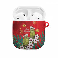 New Zealand Kakapo Christmas AirPods Case Owl Parrot Santa Sliver Fern Manuka - Red - Polynesian Pride