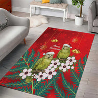 New Zealand Kakapo Christmas Area Rug Owl Parrot Santa Sliver Fern Manuka - Red - Polynesian Pride