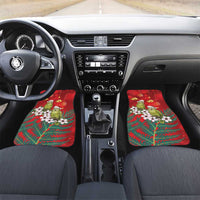 New Zealand Kakapo Christmas Car Mats Owl Parrot Santa Sliver Fern Manuka - Red - Polynesian Pride