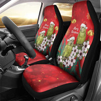 New Zealand Kakapo Christmas Car Seat Cover Owl Parrot Santa Sliver Fern Manuka - Red - Polynesian Pride