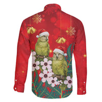 New Zealand Kakapo Christmas Family Matching Puletasi and Hawaiian Shirt Owl Parrot Santa Sliver Fern Manuka - Red - Polynesian Pride