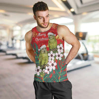 New Zealand Kakapo Christmas Men Tank Top Owl Parrot Santa Sliver Fern Manuka - Red - Polynesian Pride