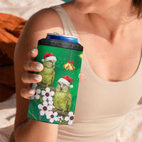 New Zealand Kakapo Christmas 4 in 1 Can Cooler Tumbler Owl Parrot Santa Sliver Fern Manuka - Green - Polynesian Pride