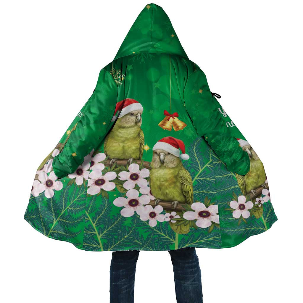 New Zealand Kakapo Christmas Cloak Owl Parrot Santa Sliver Fern Manuka - Green - Polynesian Pride