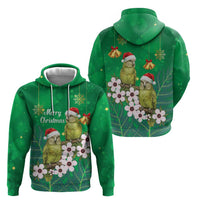New Zealand Kakapo Christmas Hoodie Owl Parrot Santa Sliver Fern Manuka - Green - Polynesian Pride