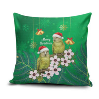 New Zealand Kakapo Christmas Pillow Cover Owl Parrot Santa Sliver Fern Manuka - Green - Polynesian Pride