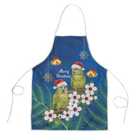 New Zealand Kakapo Christmas Apron Owl Parrot Santa Sliver Fern Manuka - Blue - Polynesian Pride