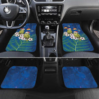 New Zealand Kakapo Christmas Car Mats Owl Parrot Santa Sliver Fern Manuka - Blue - Polynesian Pride