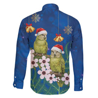 New Zealand Kakapo Christmas Family Matching Summer Maxi Dress and Hawaiian Shirt Owl Parrot Santa Sliver Fern Manuka - Blue - Polynesian Pride