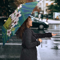 New Zealand Kakapo Christmas Umbrella Owl Parrot Santa Sliver Fern Manuka - Blue - Polynesian Pride