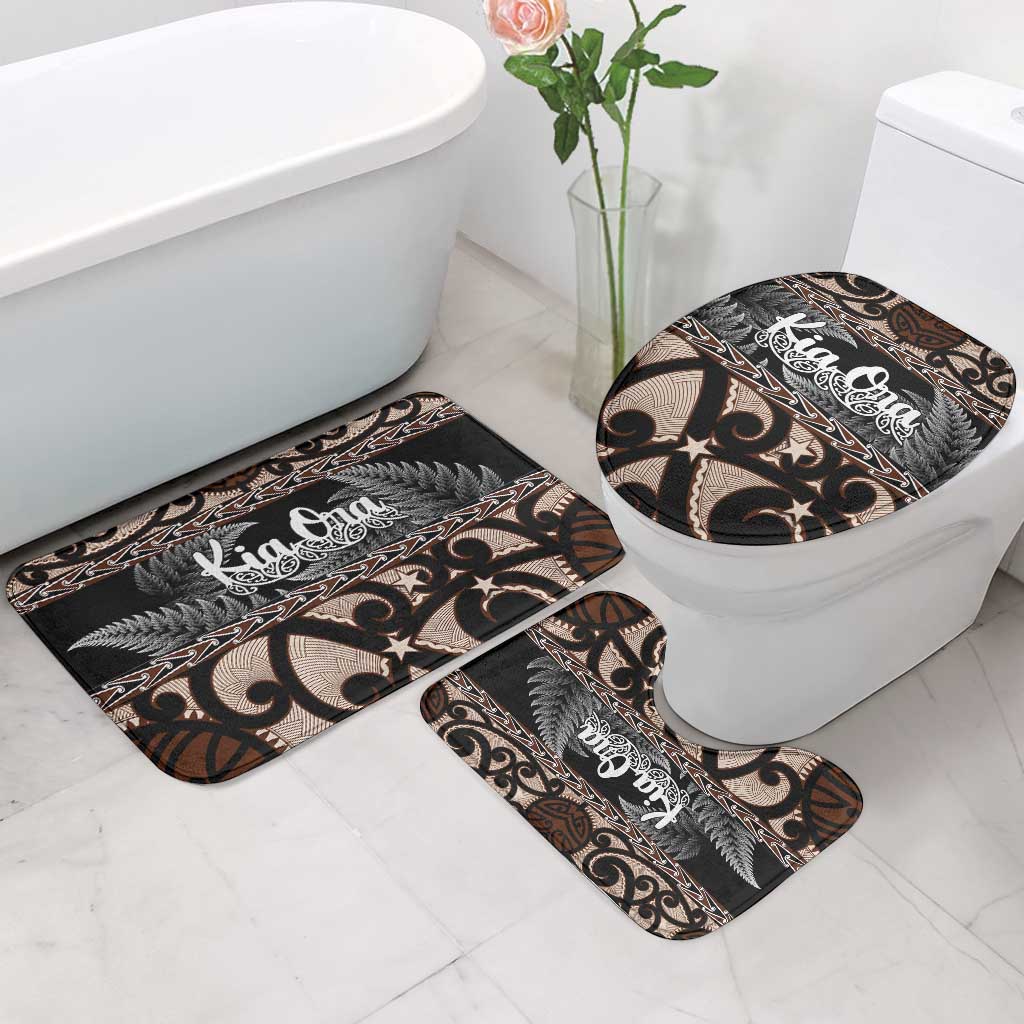 Kia Ora New Zealand Bathroom Set Aotearoa Proud Maori Silver Fern - Polynesian Pride