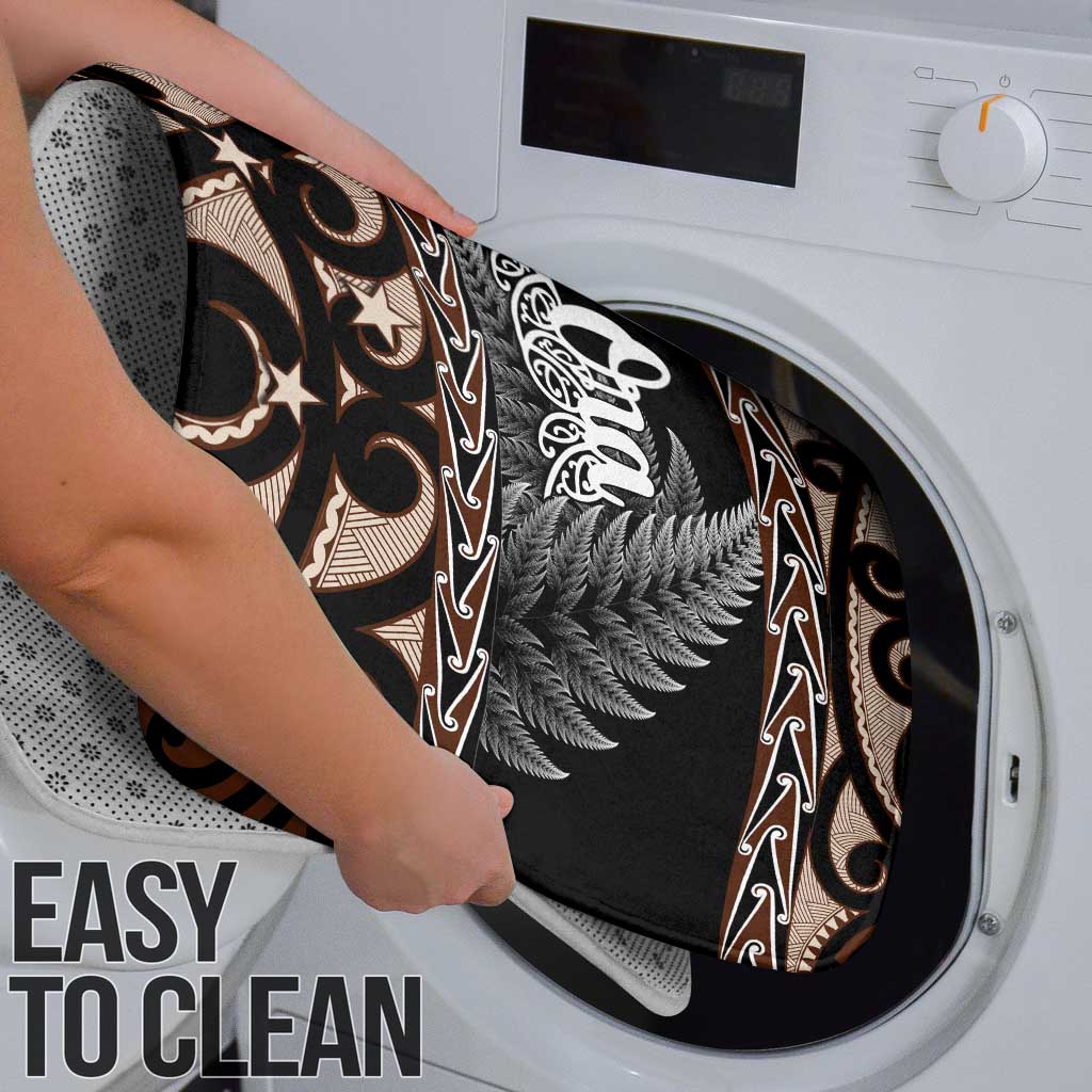 Kia Ora New Zealand Bathroom Set Aotearoa Proud Maori Silver Fern - Polynesian Pride