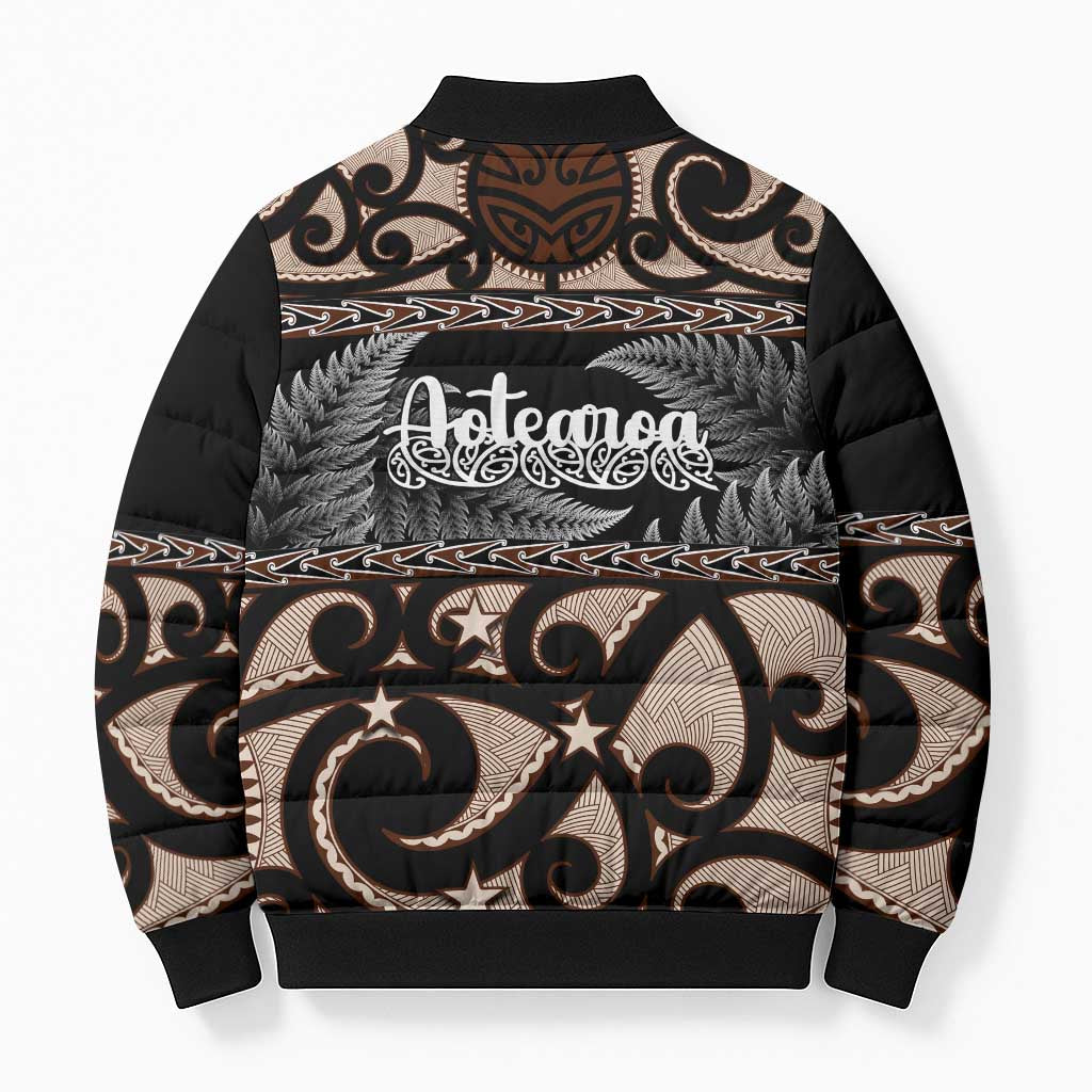 Kia Ora New Zealand Bomber Puffer Jacket Aotearoa Proud Maori Silver Fern - Polynesian Pride
