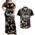 Kia Ora New Zealand Couples Matching Off Shoulder Maxi Dress and Hawaiian Shirt Aotearoa Proud Maori With Silver Fern LT14 Black - Polynesian Pride