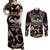 Kia Ora New Zealand Couples Matching Off Shoulder Maxi Dress and Long Sleeve Button Shirt Aotearoa Proud Maori With Silver Fern LT14 Black - Polynesian Pride