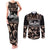 Kia Ora New Zealand Couples Matching Tank Maxi Dress and Long Sleeve Button Shirt Aotearoa Proud Maori With Silver Fern LT14 Black - Polynesian Pride