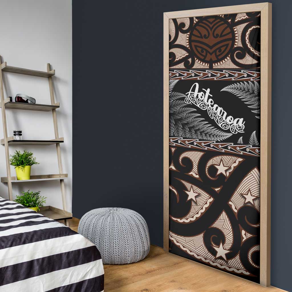 Kia Ora New Zealand Door Cover Aotearoa Proud Maori Silver Fern - Polynesian Pride