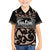 Kia Ora New Zealand Family Matching Off Shoulder Long Sleeve Dress and Hawaiian Shirt Aotearoa Proud Maori With Silver Fern LT14 Son's Shirt Black - Polynesian Pride