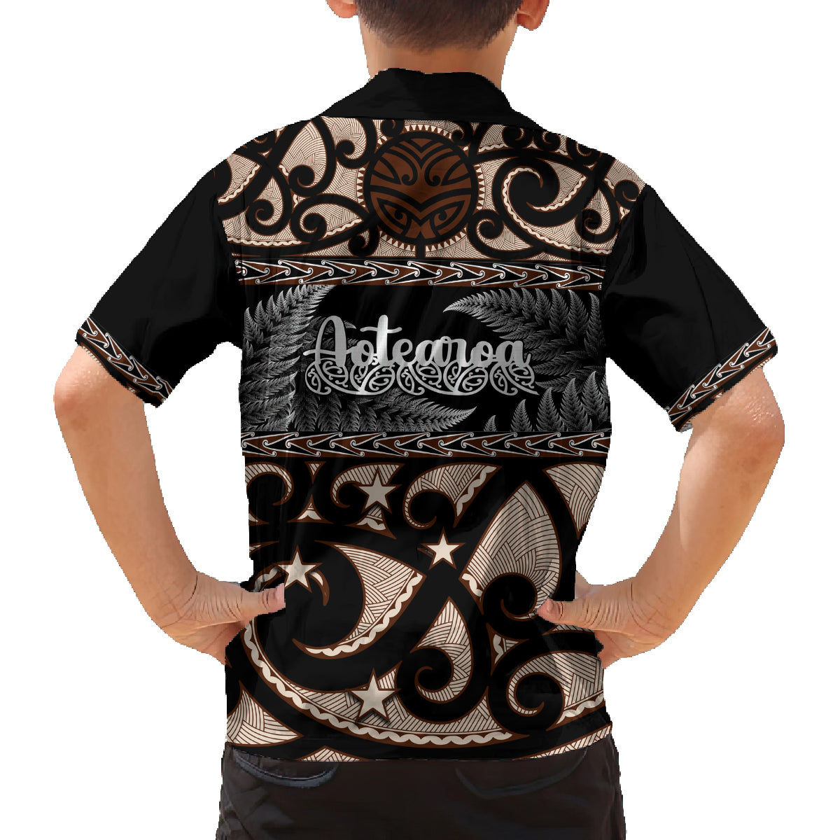 Kia Ora New Zealand Family Matching Tank Maxi Dress and Hawaiian Shirt Aotearoa Proud Maori With Silver Fern LT14 - Polynesian Pride