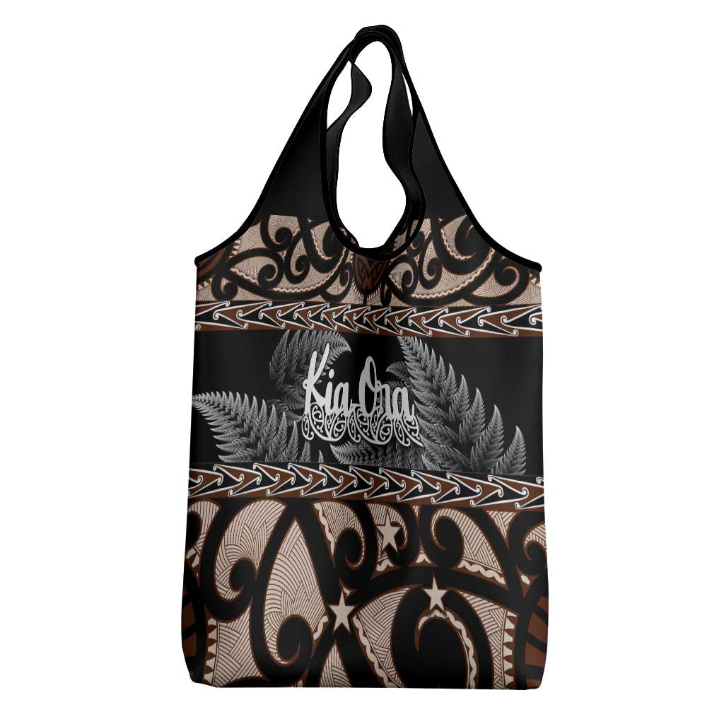 Kia Ora New Zealand Grocery Bag Aotearoa Proud Maori With Silver Fern LT14 - Polynesian Pride