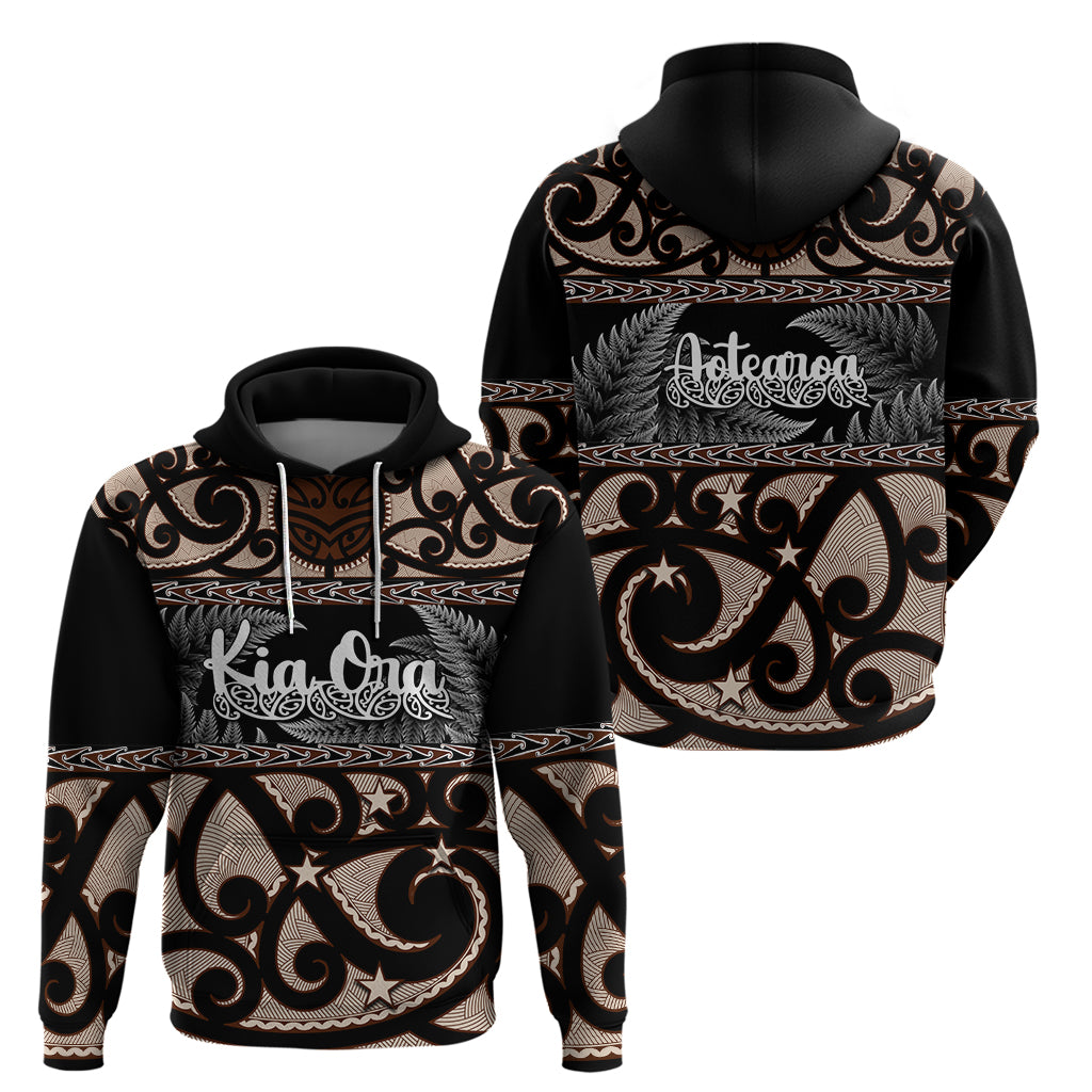 Kia Ora New Zealand Hoodie Aotearoa Proud Maori With Silver Fern LT14 - Polynesian Pride
