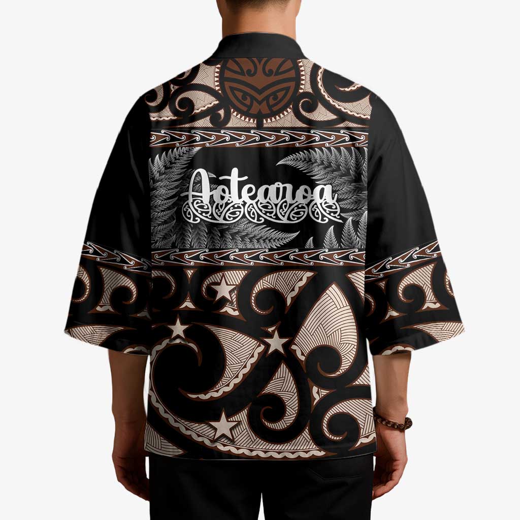 Kia Ora New Zealand Kimono Aotearoa Proud Maori Silver Fern - Polynesian Pride
