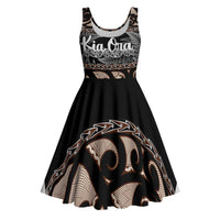 Kia Ora New Zealand Midi Dress Aotearoa Proud Maori Silver Fern - Polynesian Pride