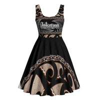 Kia Ora New Zealand Midi Dress Aotearoa Proud Maori Silver Fern - Polynesian Pride