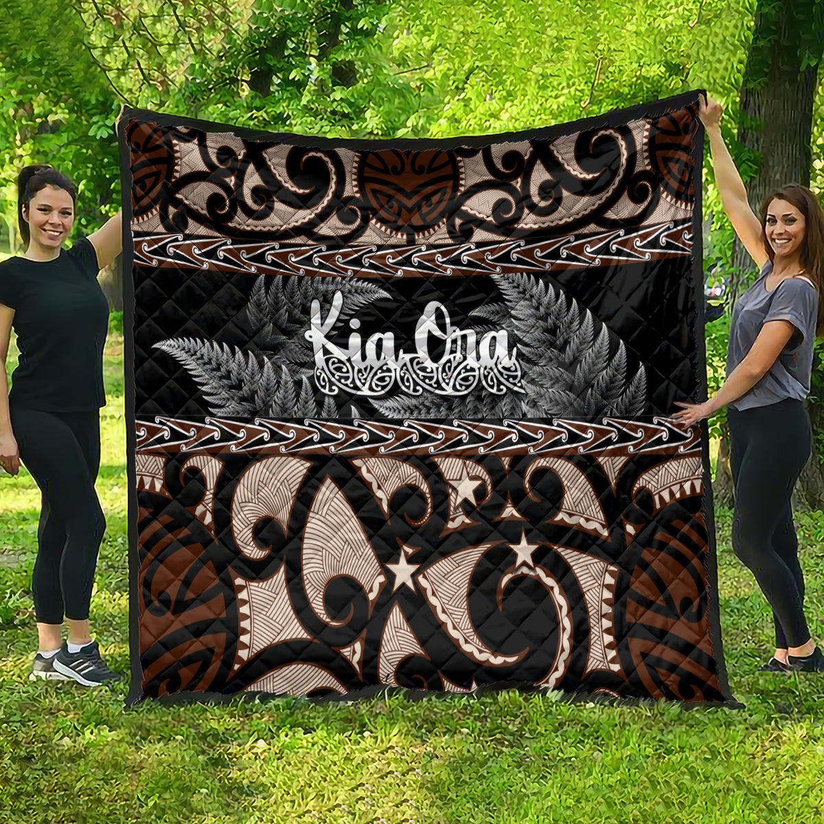 Kia Ora New Zealand Quilt Aotearoa Proud Maori With Silver Fern LT14 - Polynesian Pride