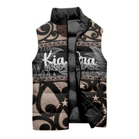 Kia Ora New Zealand Sleeveless Puffer Jacket Aotearoa Proud Maori Silver Fern - Polynesian Pride