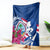 Guam Martin Luther King Jr Day Blanket I Have A Dream Guahan Seal With Bougainvillea LT14 Blue - Polynesian Pride