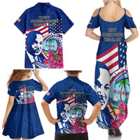 Guam Martin Luther King Jr Day Family Matching Summer Maxi Dress and Hawaiian Shirt I Have A Dream Guahan Seal With Bougainvillea LT14 - Polynesian Pride