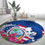 Guam Martin Luther King Jr Day Round Carpet I Have A Dream Guahan Seal With Bougainvillea LT14 - Polynesian Pride