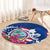 Guam Martin Luther King Jr Day Round Carpet I Have A Dream Guahan Seal With Bougainvillea LT14 - Polynesian Pride