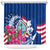 Guam Martin Luther King Jr Day Shower Curtain I Have A Dream Guahan Seal With Bougainvillea LT14 Blue - Polynesian Pride