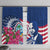 Guam Martin Luther King Jr Day Window Curtain I Have A Dream Guahan Seal With Bougainvillea LT14 With Hooks Blue - Polynesian Pride