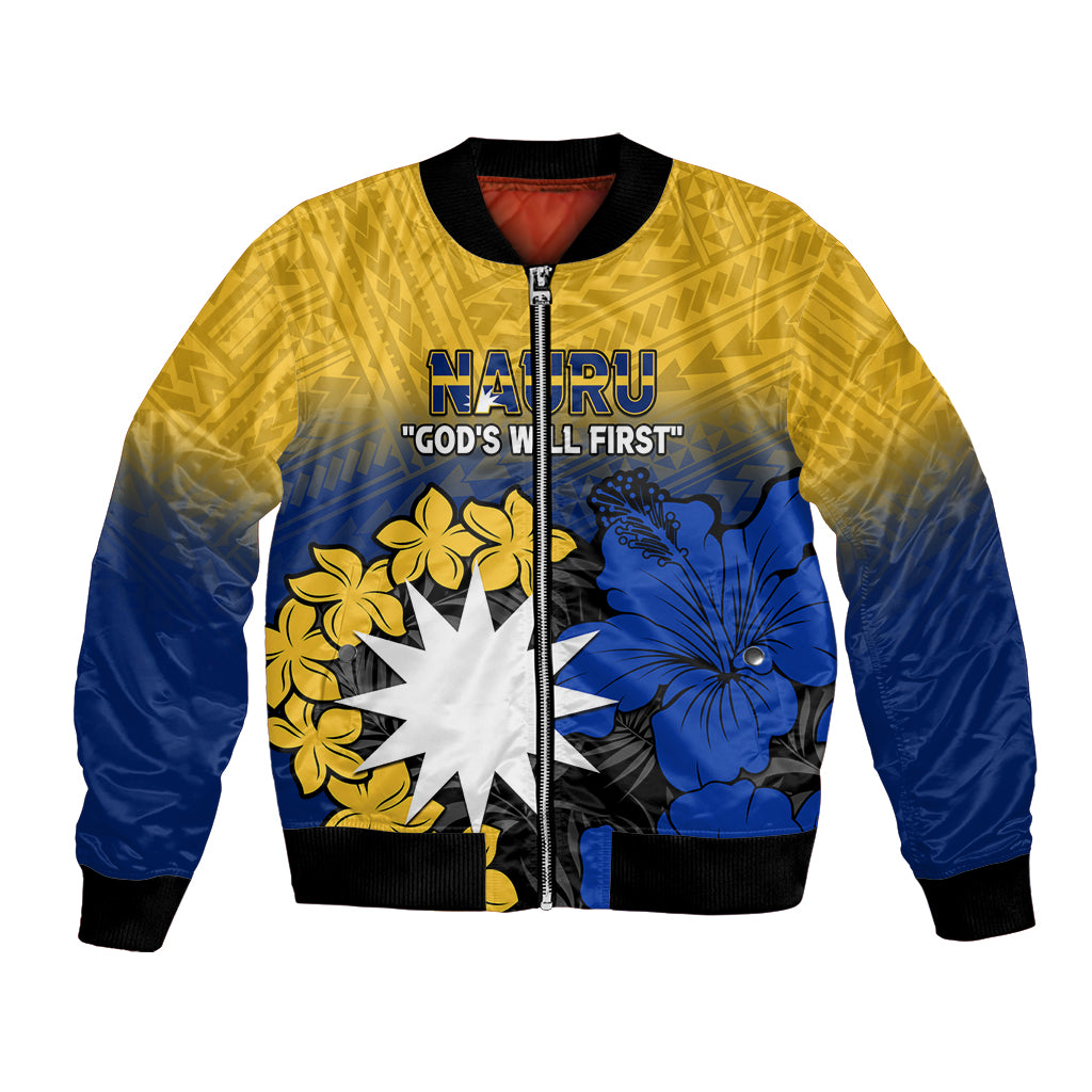 Nauru Independence Day Bomber Jacket Repubrikin Naoero Polynesian Pattern LT14 Unisex Blue - Polynesian Pride