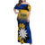 Nauru Independence Day Family Matching Off Shoulder Maxi Dress and Hawaiian Shirt Repubrikin Naoero Polynesian Pattern LT14 Mom's Dress Blue - Polynesian Pride