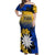 Nauru Independence Day Off Shoulder Maxi Dress Repubrikin Naoero Polynesian Pattern LT14 Women Blue - Polynesian Pride