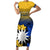 Nauru Independence Day Short Sleeve Bodycon Dress Repubrikin Naoero Polynesian Pattern LT14 Long Dress Blue - Polynesian Pride