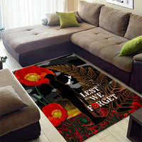 New Zealand ANZAC Day Area Rug Lest We Forget Silver Fern With Camouflage LT14 - Polynesian Pride
