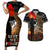 New Zealand ANZAC Day Couples Matching Short Sleeve Bodycon Dress and Hawaiian Shirt Lest We Forget Silver Fern With Camouflage LT14 Black - Polynesian Pride