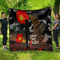 New Zealand ANZAC Day Quilt Lest We Forget Silver Fern With Camouflage LT14 - Polynesian Pride