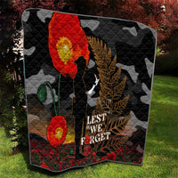 New Zealand ANZAC Day Quilt Lest We Forget Silver Fern With Camouflage LT14 - Polynesian Pride