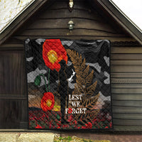 New Zealand ANZAC Day Quilt Lest We Forget Silver Fern With Camouflage LT14 - Polynesian Pride