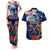 Australia And New Zealand ANZAC Day Couples Matching Tank Maxi Dress and Hawaiian Shirt Lest We Forget Silver Fern With Golden Wattle LT14 Blue - Polynesian Pride