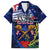 Australia And New Zealand ANZAC Day Family Matching Long Sleeve Bodycon Dress and Hawaiian Shirt Lest We Forget Silver Fern With Golden Wattle LT14 Dad's Shirt - Short Sleeve Blue - Polynesian Pride